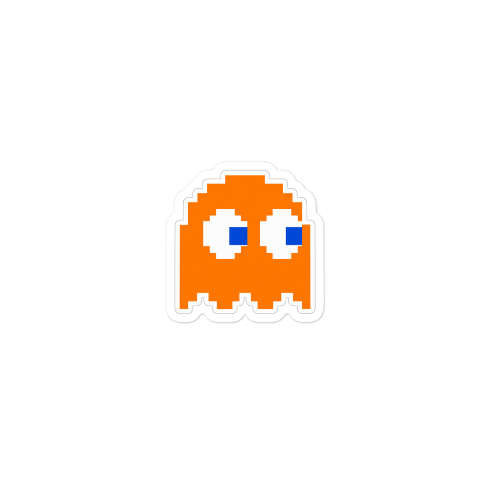 Printful mockup of the clyde orange ghost sticker