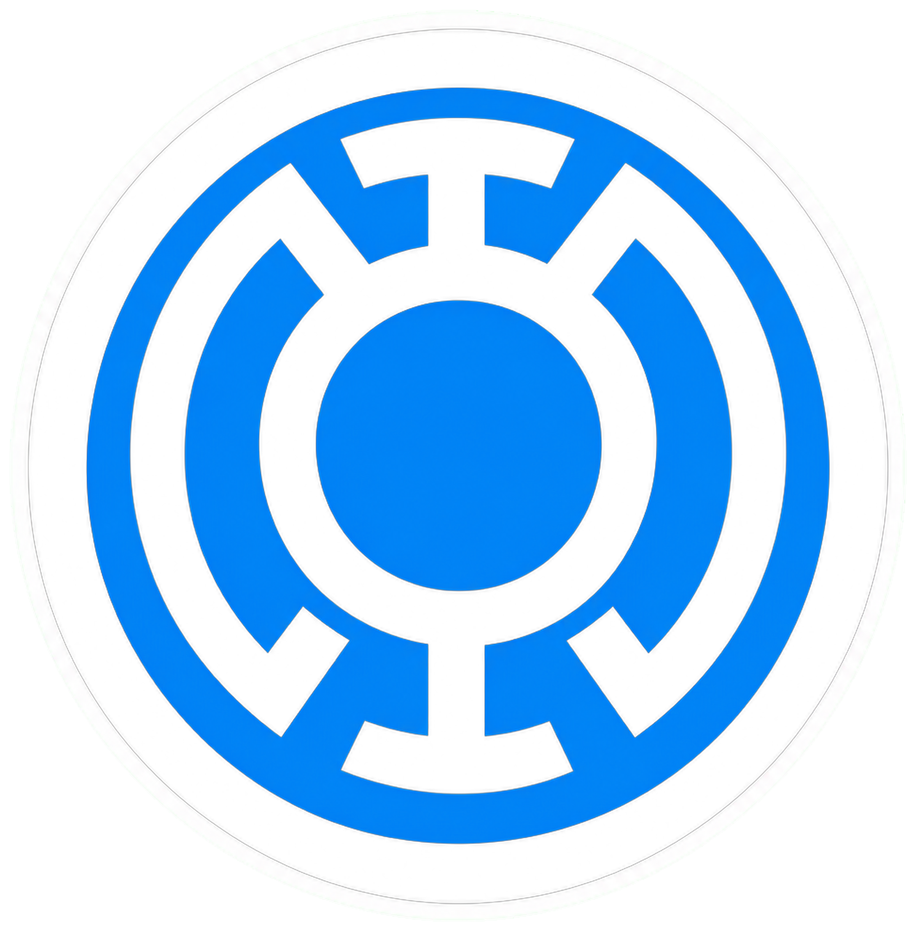 Blue white-accent sticker design