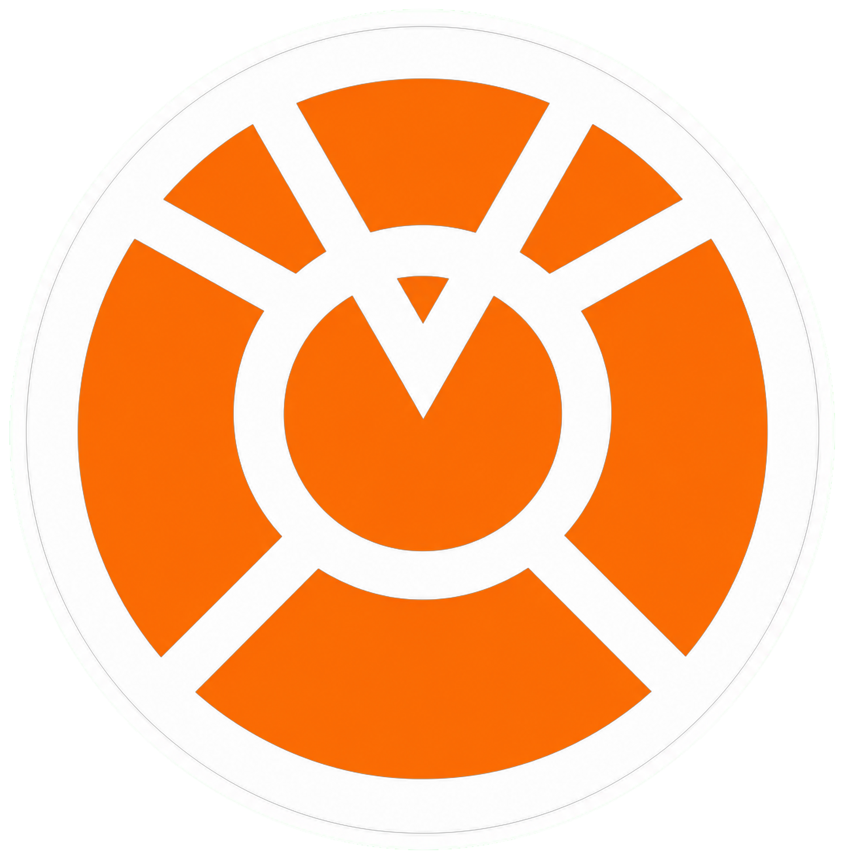 Orange white-accent sticker design