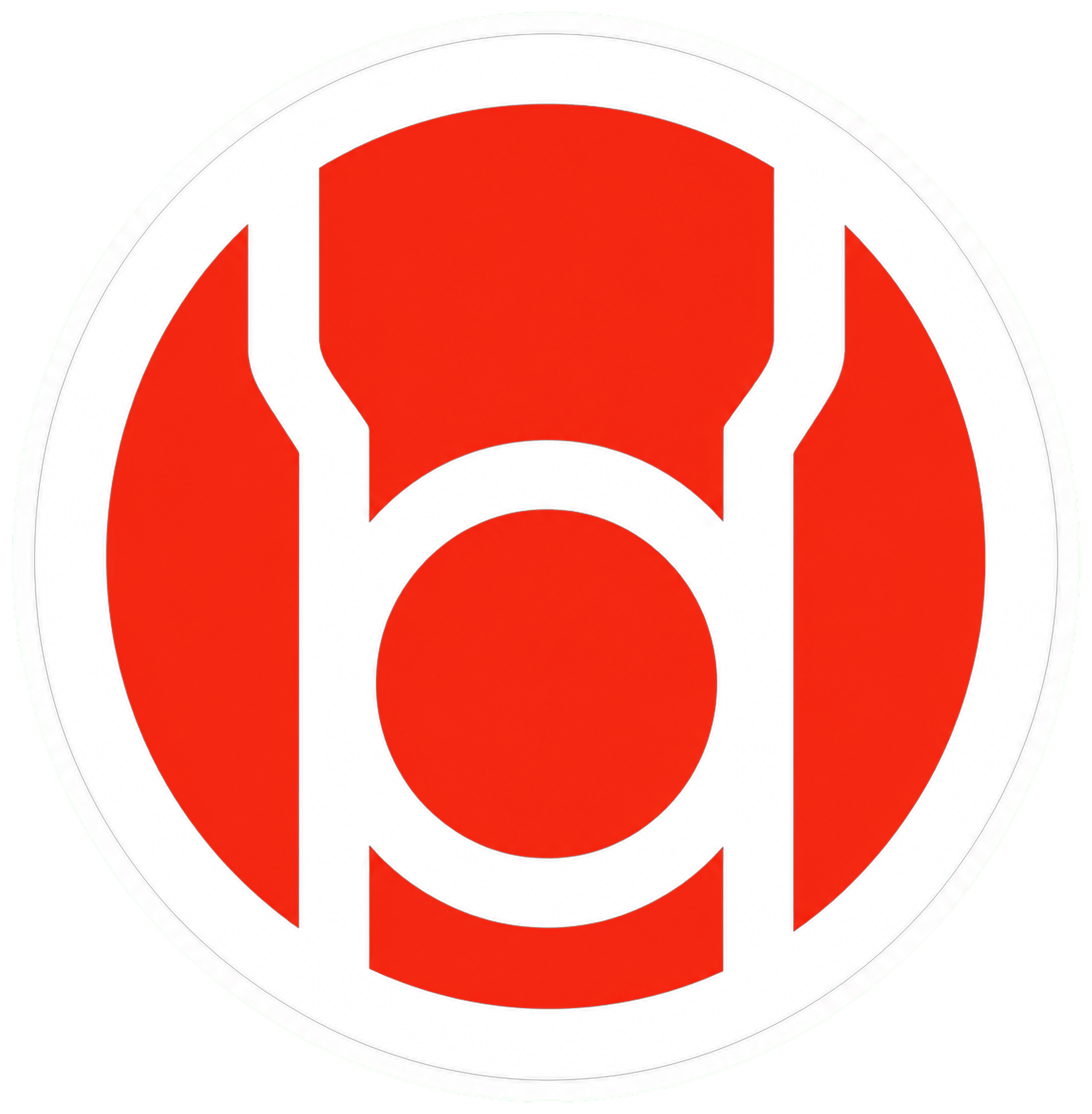 Red white-accent sticker design