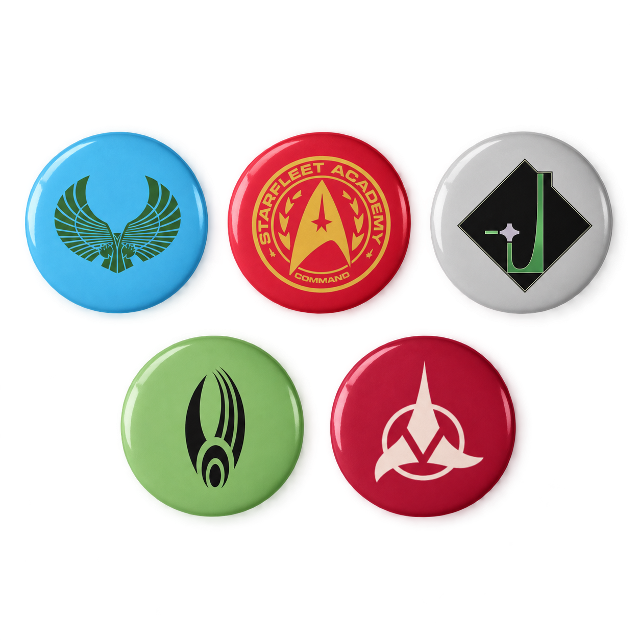Retro sci-fi pin set design preview
