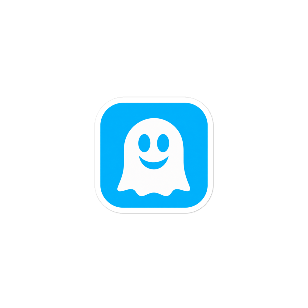 Ghostery app icon sticker — Printful product mockup