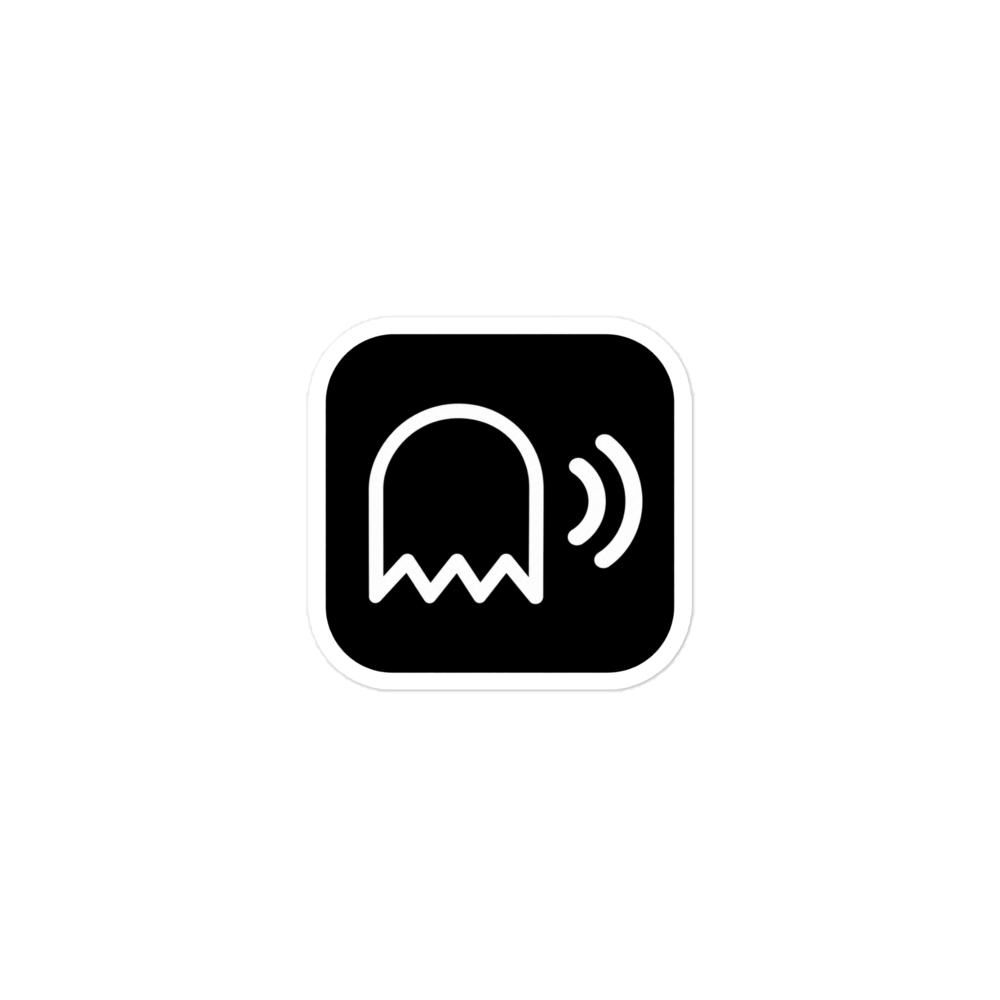 GhostTube app icon sticker — Printful product mockup