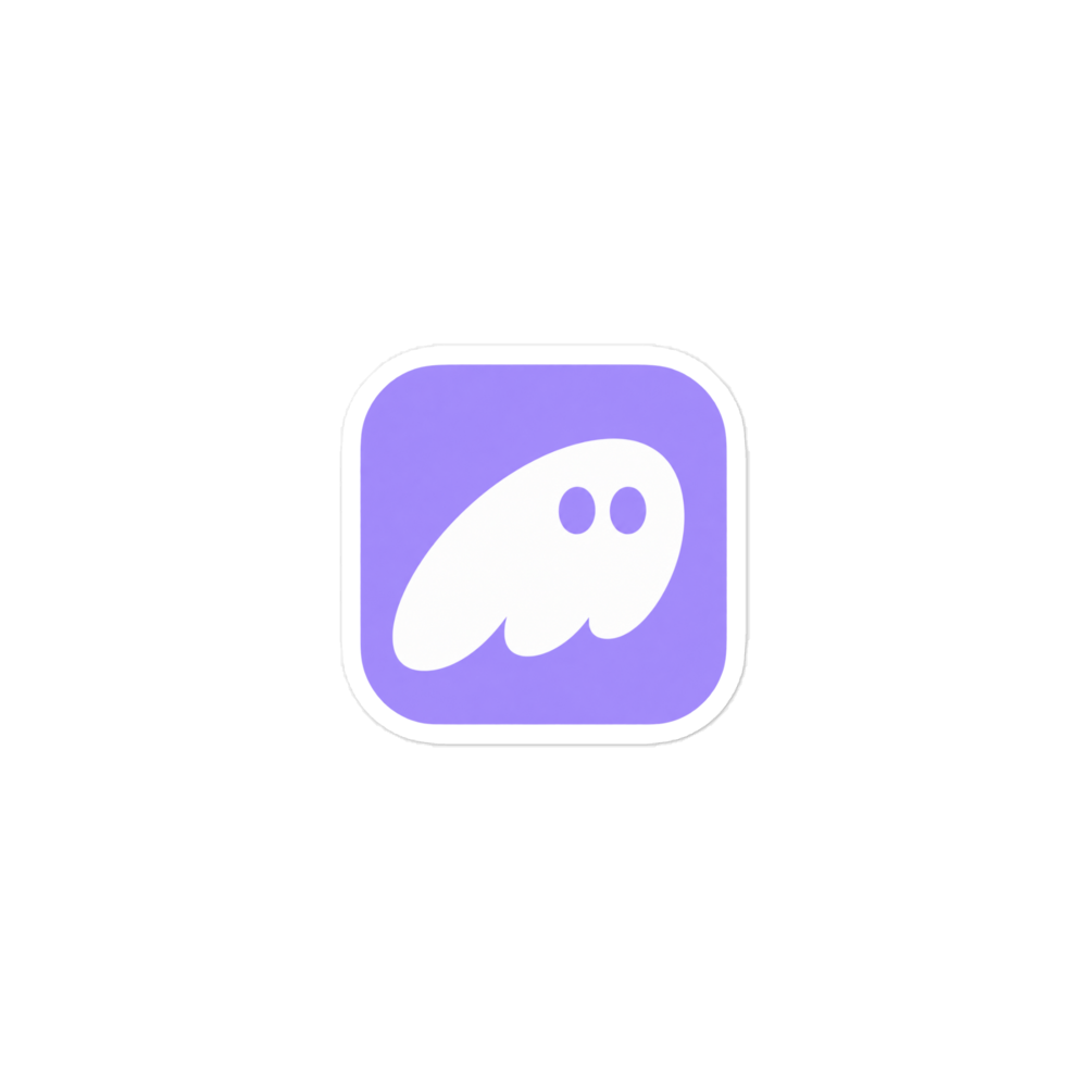 Phantom app icon sticker — Printful product mockup