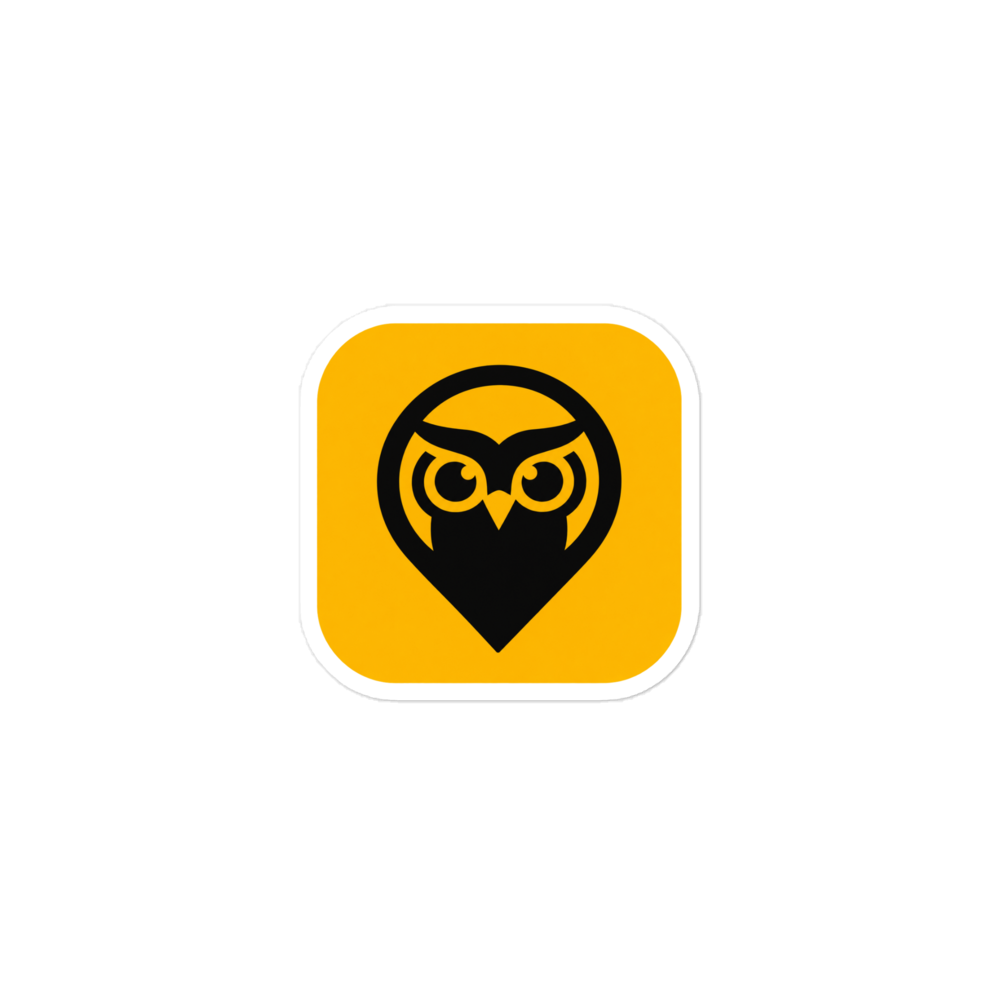 Randonautica app icon sticker — Printful product mockup