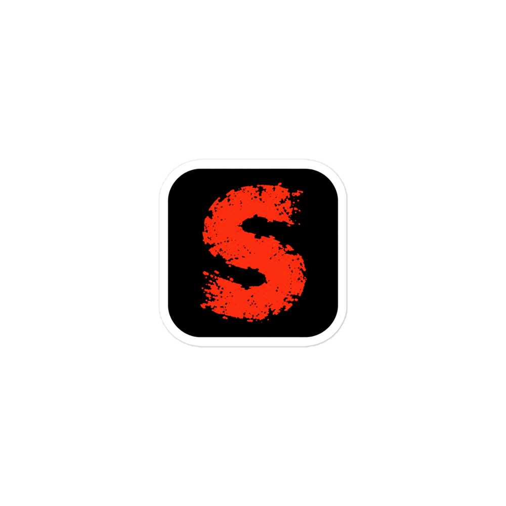 Shudder app icon sticker — Printful product mockup