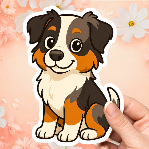 Australian Shepherd Cute Dog Sticker