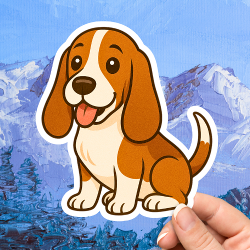 Basset Hound Cute Dog Sticker