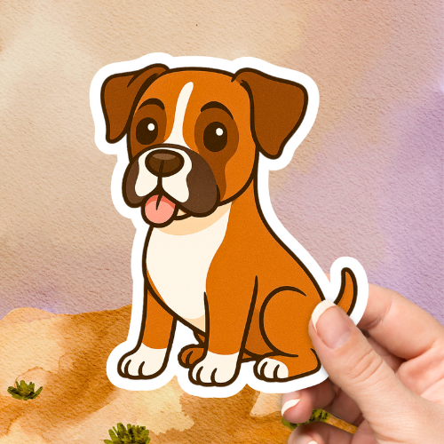 Boxer Cute Dog Sticker
