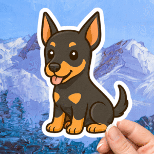 Doberman Pinscher Cute Dog Sticker