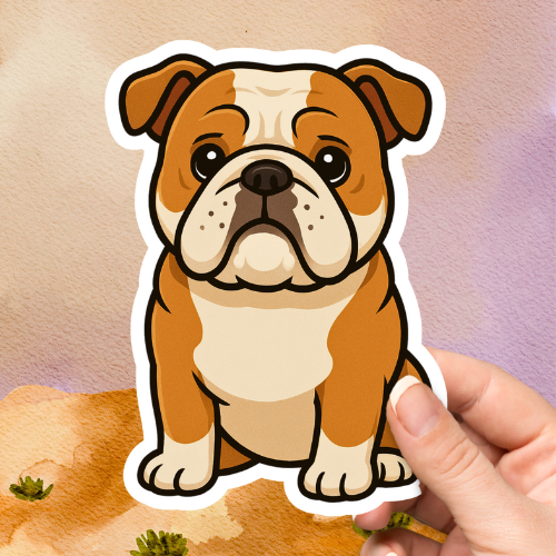 English Bulldog Cute Dog Sticker