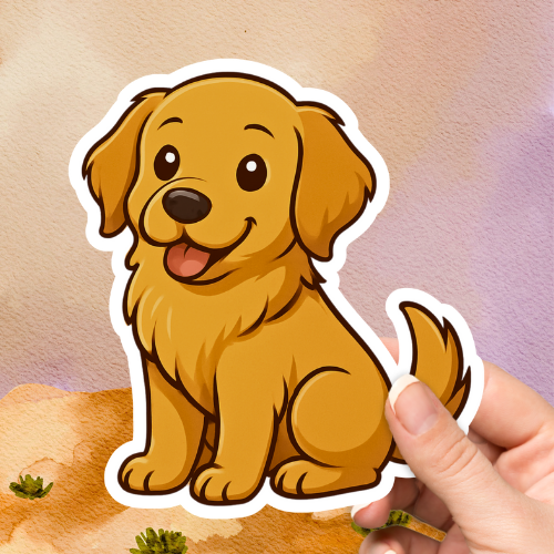 Golden Retriever Cute Dog Sticker