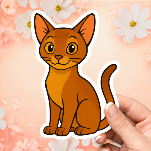 Abyssinian Cute Cat Sticker