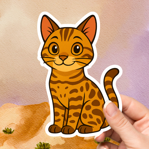 Bengal Cute Cat Sticker