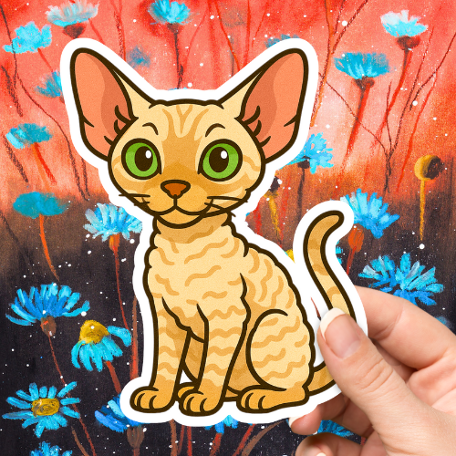 Devon Rex Cute Cat Sticker