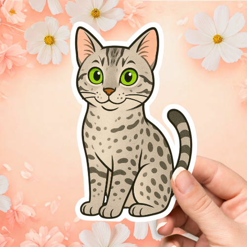 Egyptian Mau Cute Cat Sticker