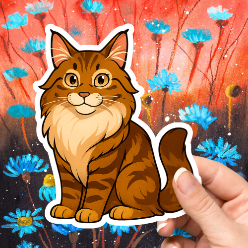 Maine Coon Cute Cat Sticker