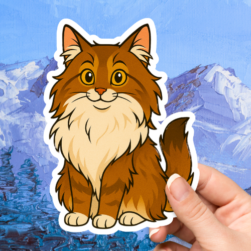 Norwegian Forest Cute Cat Sticker