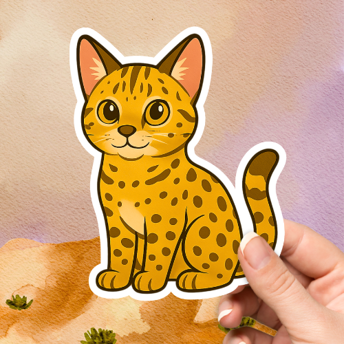 Savannah Cute Cat Sticker