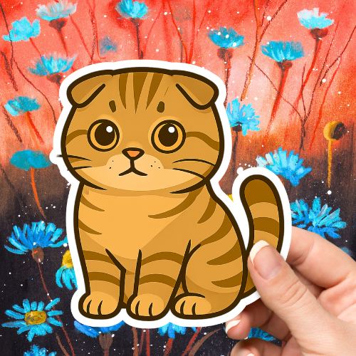 Scottish Fold Cute Cat Sticker