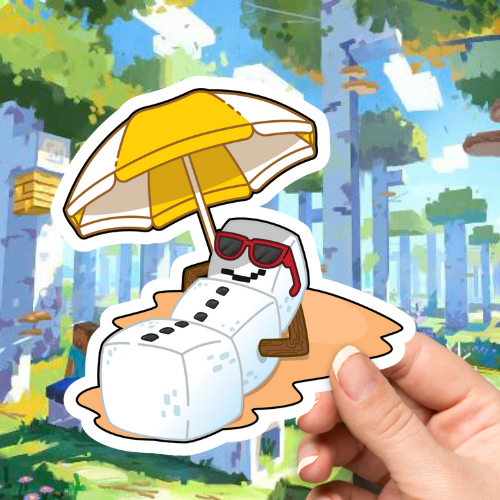 Snowman Golem Minecraft Sticker