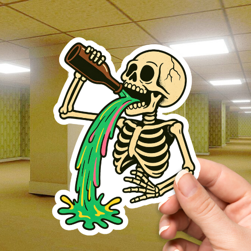 Skeleton Beer Sticker
