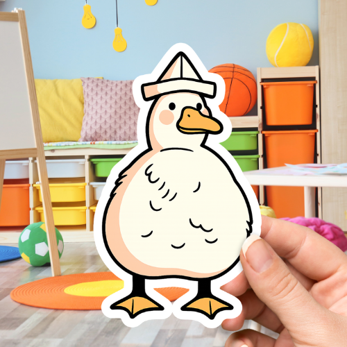 Goose with Hat Sticker