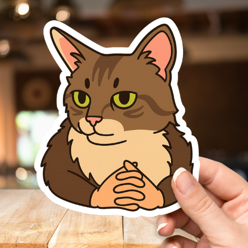 Cat with Hands Sticker