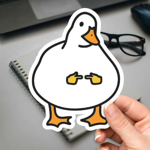Goose with Hands Sticker