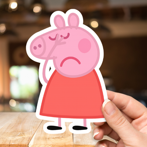 Peppa Pig with Hand Memes Sticker
